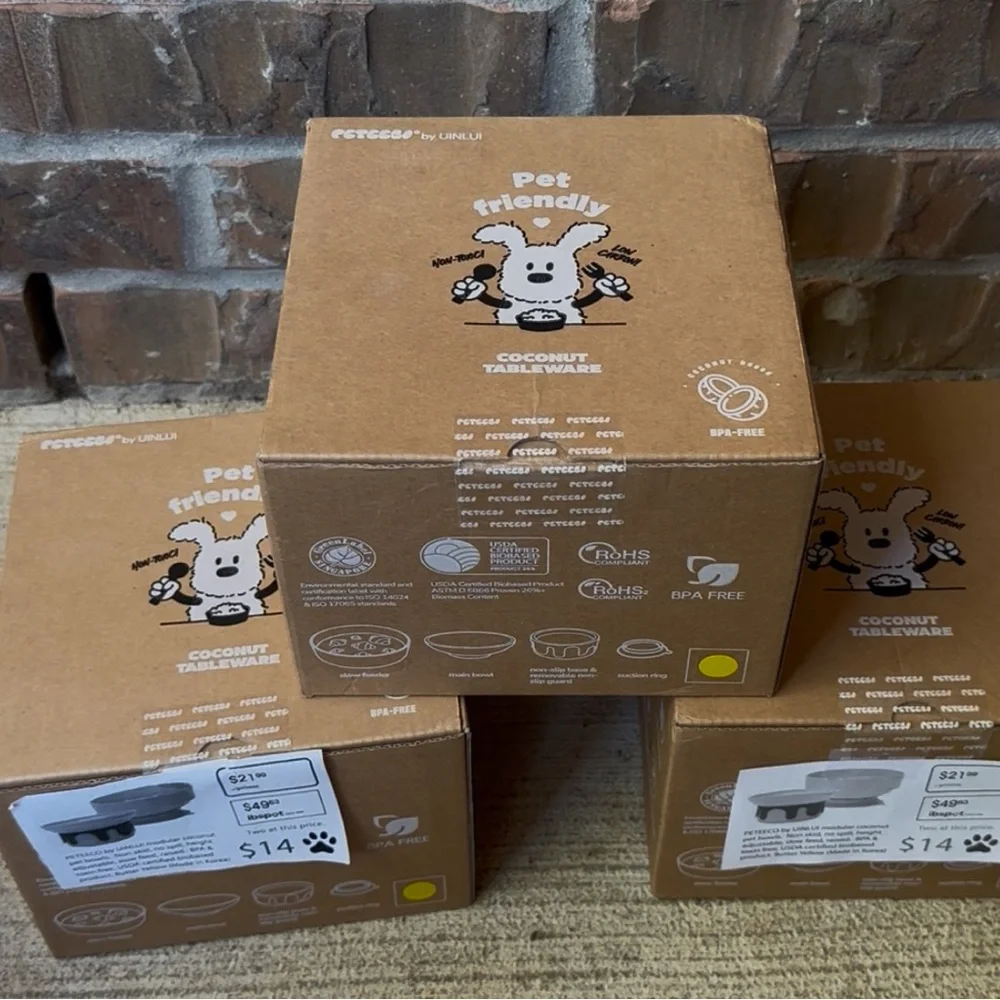 Coconut pet friendly ceramic food/water bowls
